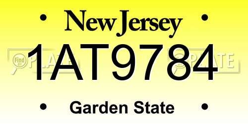 1AT9784 New Jersey License Plate