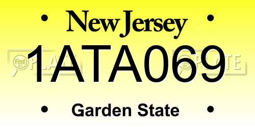 1ATA069 New Jersey License Plate