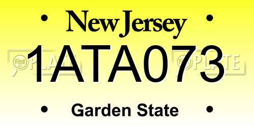 1ATA073 New Jersey License Plate
