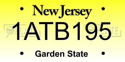 1ATB195 New Jersey License Plate