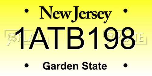 1ATB198 New Jersey License Plate