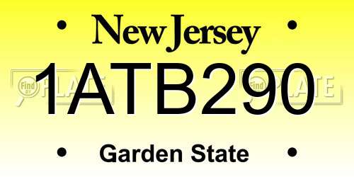 1ATB290 New Jersey License Plate