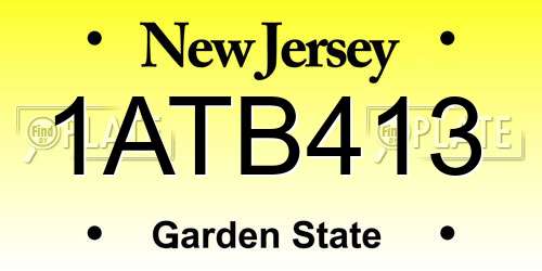 1ATB413 New Jersey License Plate