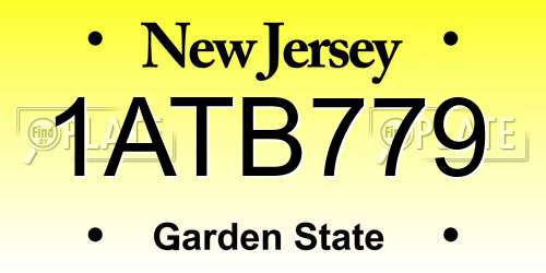 1ATB779 New Jersey License Plate