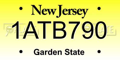 1ATB790 New Jersey License Plate