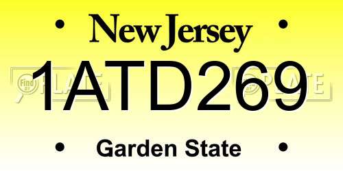 1ATD269 New Jersey License Plate