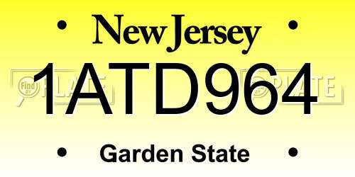 1ATD964 New Jersey License Plate