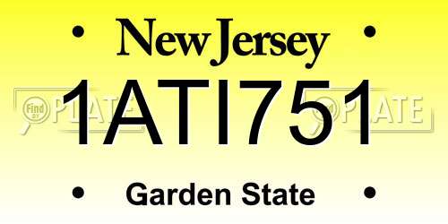 1ATI751 New Jersey License Plate