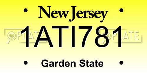 1ATI781 New Jersey License Plate