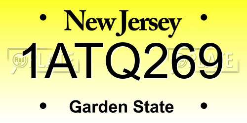 1ATQ269 New Jersey License Plate