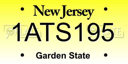 1ATS195 New Jersey License Plate