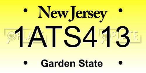 1ATS413 New Jersey License Plate