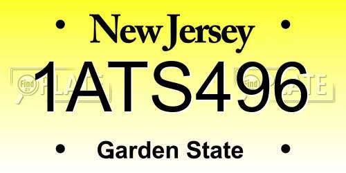 1ATS496 New Jersey License Plate