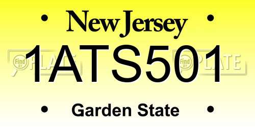 1ATS501 New Jersey License Plate