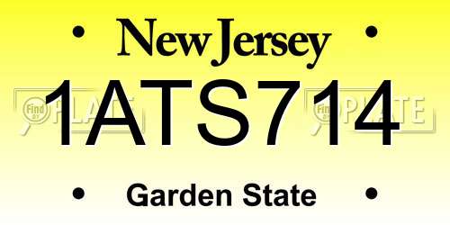 1ATS714 New Jersey License Plate