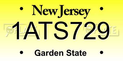 1ATS729 New Jersey License Plate