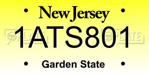 1ATS801 New Jersey License Plate