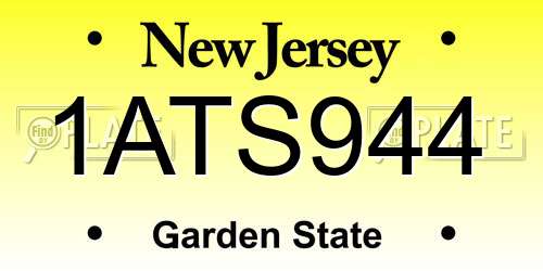 1ATS944 New Jersey License Plate