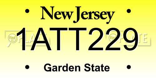 1ATT229 New Jersey License Plate