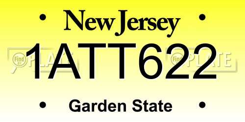 1ATT622 New Jersey License Plate