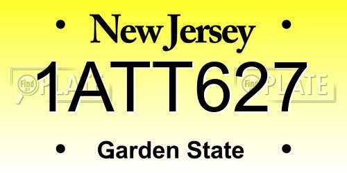 1ATT627 New Jersey License Plate