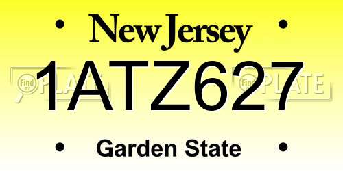 1ATZ627 New Jersey License Plate