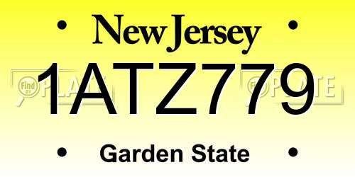1ATZ779 New Jersey License Plate