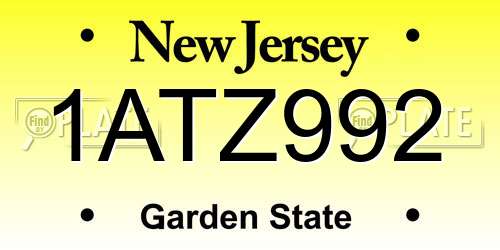 1ATZ992 New Jersey License Plate
