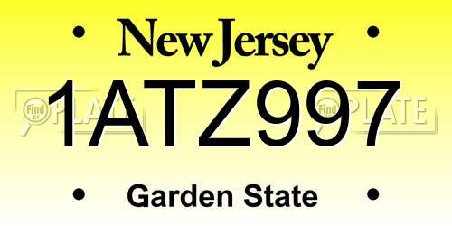 1ATZ997 New Jersey License Plate