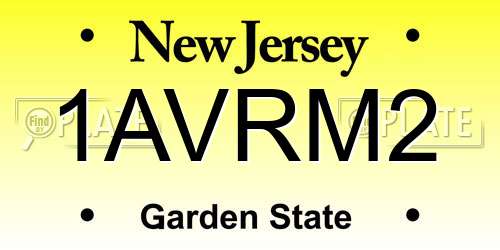 1AVRM2 New Jersey License Plate