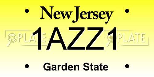 1AZZ1 New Jersey License Plate