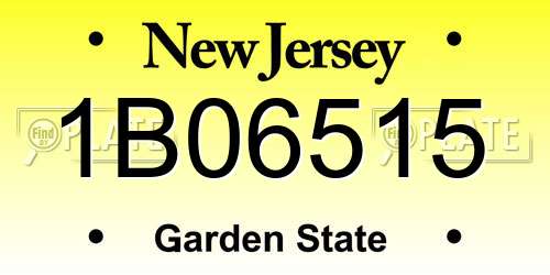 1B06515 New Jersey License Plate