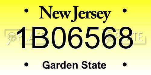 1B06568 New Jersey License Plate