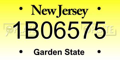 1B06575 New Jersey License Plate