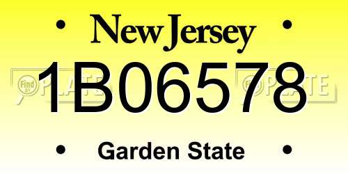 1B06578 New Jersey License Plate