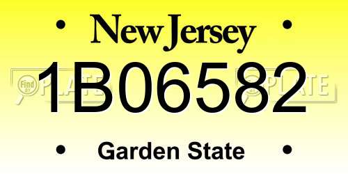 1B06582 New Jersey License Plate