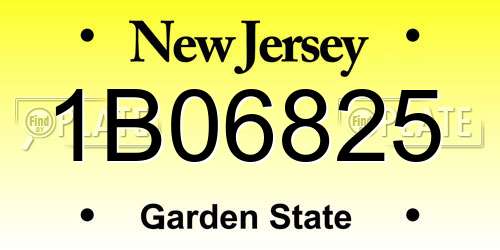 1B06825 New Jersey License Plate