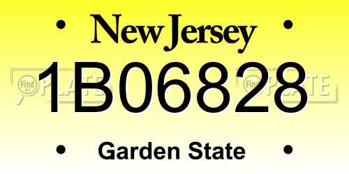 1B06828 New Jersey License Plate