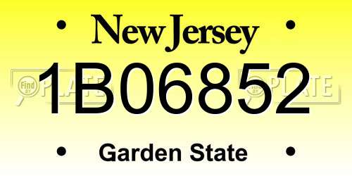 1B06852 New Jersey License Plate