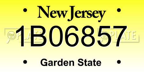 1B06857 New Jersey License Plate