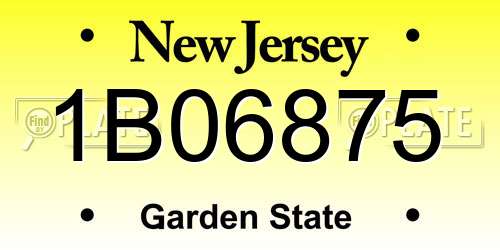 1B06875 New Jersey License Plate