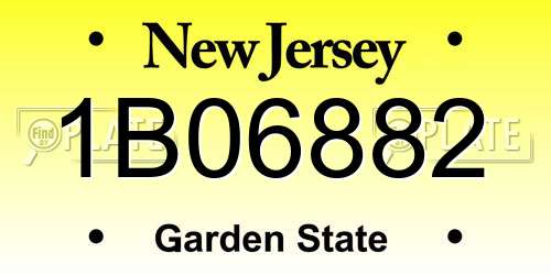 1B06882 New Jersey License Plate