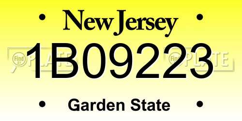 1B09223 New Jersey License Plate