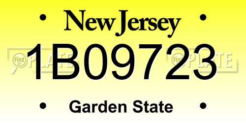 1B09723 New Jersey License Plate