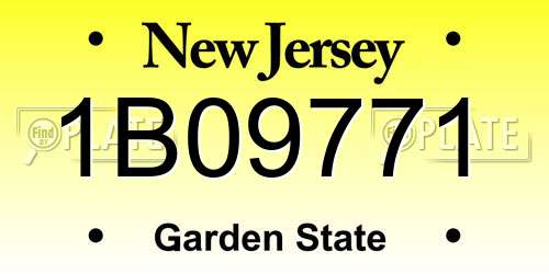 1B09771 New Jersey License Plate