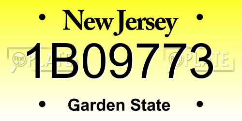 1B09773 New Jersey License Plate