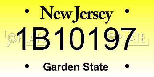 1B10197 New Jersey License Plate