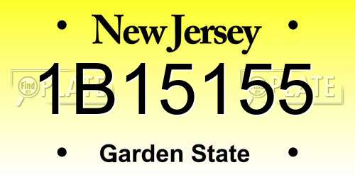 1B15155 New Jersey License Plate