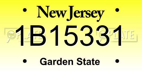 1B15331 New Jersey License Plate