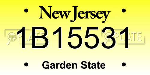 1B15531 New Jersey License Plate